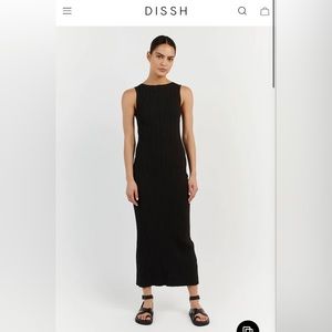 SIENNA BLACK KNIT MIDI DRESS